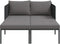 vidaXL - Ligbed - met - Kussens - voor - 2 - Personen - - - Antraciet - - - 115x153x69,5 - cm - - - Staal
