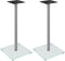 vidaXL - Luidsprekerstandaards - 2 - st - 1 - pijler - gehard - glas - zilverkleurig