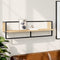 vidaXL - Wandschap - met - stang - 100x25x30 - cm - sonoma - eikenkleurig