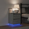 vidaXL - Nachtkastje - met - LED-verlichting - - - Grijs - Sonoma - - - 39x34,5x50 - cm