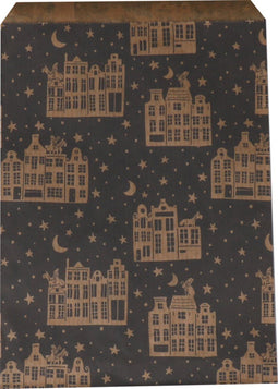 Zak - Fourniturenzak - Kraftpapier - 15x22cm - Stille nacht - 100 stuks