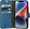 Mobiparts iPhone 14 - Classic Wallet Case - Ruimte voor pasjes - Steel Blue