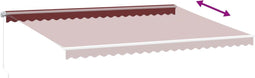 vidaXL - Luifel - handmatig - uittrekbaar - 500x350 - cm - bordeauxrood