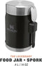 Stanley Classic Legendary Food Jar 0,4L met spork | Matte Black Pebble | Lunchbox houdt 7 uur warm, of koud | Dubbelwandige Isolatie | Lekvrij | BPA-Vrij