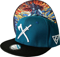 Capiche® Snapback Pet Heren – Bogatyr – Blauw & Zwart – Verstelbaar met Druksluiting – Sportcap – Baseball Cap – Mannen Cap – Warrior Pet