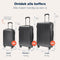 TRVLMORE Kofferset - 3 Delig - 38L Handbagage + 70L en 110L Ruimbagage - Lichtgewicht - Zwart
