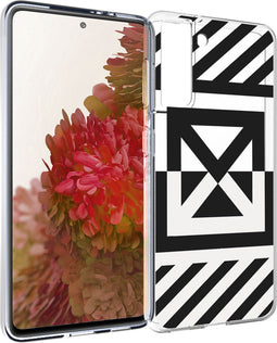 iMoshion Hoesje Geschikt voor Samsung Galaxy S21 Hoesje Siliconen - iMoshion Design hoesje - Transparant / Graphic Stripes