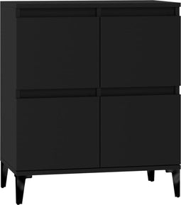 vidaXL - Dressoir - 60x35x70 - cm - bewerkt - hout - zwart