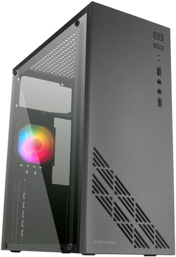 Mars Gaming MC100 - ATX Semi-toren - 90mm FRGB Ventilator - Zwart