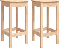 vidaXL - Barkrukken - 2 - st - 40x40x78 - cm - massief - grenenhout