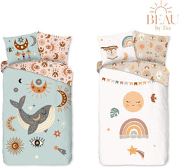 Good Morning Kids Dekbedovertrek Boho Chic - 140x220cm + 60x70cm - Set van 2 stuks - Beige