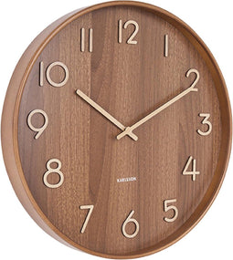 Karlsson Wandklok Pure - Donker lindehout - Medium - Ø40cm - Scandinavisch