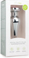 Zilverkleurige metalen buttplug met roze diamant