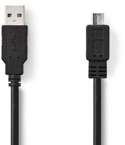 Nedis CCGW60500BK10 - USB A naar USB 2.0 micro kabel - 100 cm - Zwart