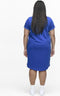 ONLY CARMAKOMA CARKAYLEE - Dames Jurk - Katoen met korte mouwen - Strong Blue - M-46/48