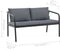 vidaXL - Tuinbank - tweezits - met - kussens - aluminium - grijs