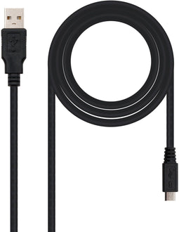 Nanocable 10.01.0501 - USB A naar USB 2.0 micro - 180 cm - Zwart