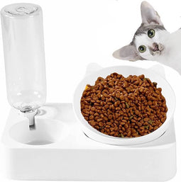 2-in-1 Automatische Water- en Voerbak voor Huisdieren - Ergonomisch en Gebruiksvriendelijk