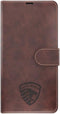 2 in 1 Hoes Geschikt voor iPhone 12 Hoesje Bookcase Cover met Anti Skim Bescherming - Brown - Luxe Telefoonhoesje Wallet Case Pasjeshouder PU Leder