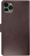 2 in 1 Hoes Geschikt voor iPhone 12 Hoesje Bookcase Cover met Anti Skim Bescherming - Brown - Luxe Telefoonhoesje Wallet Case Pasjeshouder PU Leder