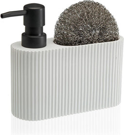 2-in-1 zeepdispenser voor het aanrecht Wit Hars Keramisch