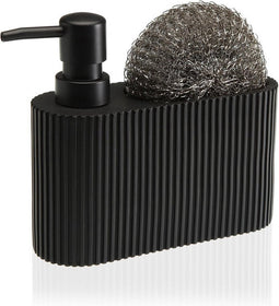 2-in-1 zeepdispenser voor het aanrecht Zwart Hars Keramisch