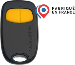 2-kanaals afstandsbediening - SCS SENTINEL - SimplyControl - Geel, bereik 40 m, frequentie 433,92 MHz, CR2032 lithiumbatterij inbegrepen