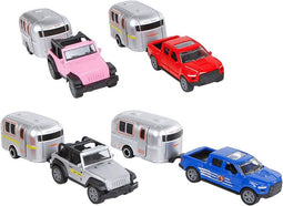 2-play Die-Cast Pull Back Auto met Caravan