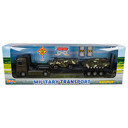 2-play die-cast vrachtwagen transporter met tanks, 24cm