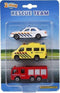 2-play Hulpdienstauto's 8 Cm Wit/geel/rood 3-delig
