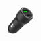 2-poorts USB-auto snellader, Type-C PD, 20 W, zwart