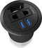 2-Port Hub 1x 230 V (EU/US) In-Desk Black