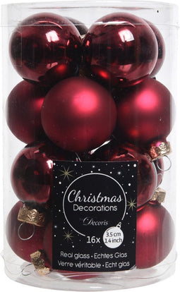 2 stuks 16 Glazen balletjes 35 mm ossenbloed