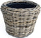 2 stuks Bloempot Drypot rattan round grey 36X28 cm Van der Leeden