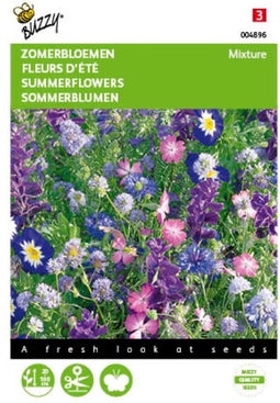 2 stuks - Buzzy - Zomerbloemen Blauwe Tinten