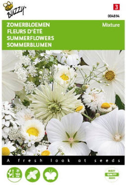 2 stuks - Buzzy - Zomerbloemen Witte Tinten