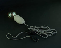 2 stuks Fitting cement e27 3m strijkijzer snoer zwart wit schakelaar ip20