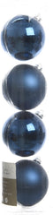 2 stuks Kerstbal glas glans-mat diameter 10cm nacht blauw KSD