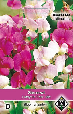 2 stuks Lathyrus latifolius Pearl gemengd