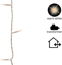 2 stuks LED ricelights buiten/18m-240L/transparant/warm wit