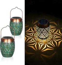 2 stuks led-zonnelantaarn voor buiten, retro IP65 warmwit, zonne-lantaarn voor buiten, waterdicht, O