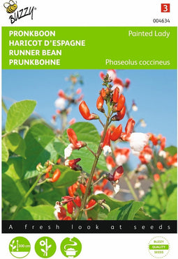 2 stuks Phaseolus, Pronkboon Painted Lady