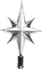 2 stuks Piek ster 25.5 cm glitter zilver