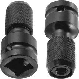 2 Stuks - Quick Release Hex Shank Adapter - 1/2 Vierkant Drive Naar 1/4 Hex Shank - Socket Adapter - Sockets - Converter - Geschikt Voor Ratelsleutel, Schroevendraaier, Bithouder - Zwart