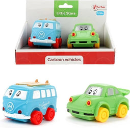 2 zachte pvc autos cartoon 71852B.