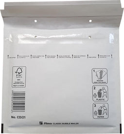 200 Luchtkussenenveloppen CD/21 180x165mm wit Filmar Classic