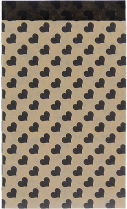 200 x Papieren Zakjes Bruin met zwarte hartjes 12x19cm