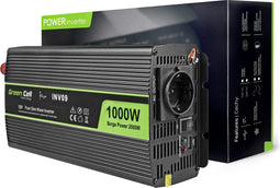 2000W DC (1000W continu) 12V naar AC 230V met USB Stroom Inverter Converter - Pure/Full Sine Wave