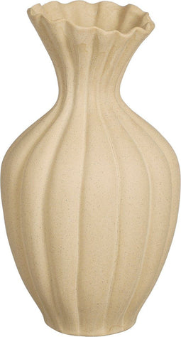Mica Decorations Fiore Vaas - Keramiek - L15 x B15 x H40 cm - Beige