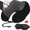 VAIVE Comfort Nekkussen - Reiskussen - Memory Foam - Zwart (4-delige set)
